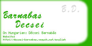 barnabas decsei business card