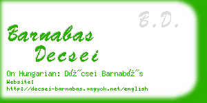 barnabas decsei business card